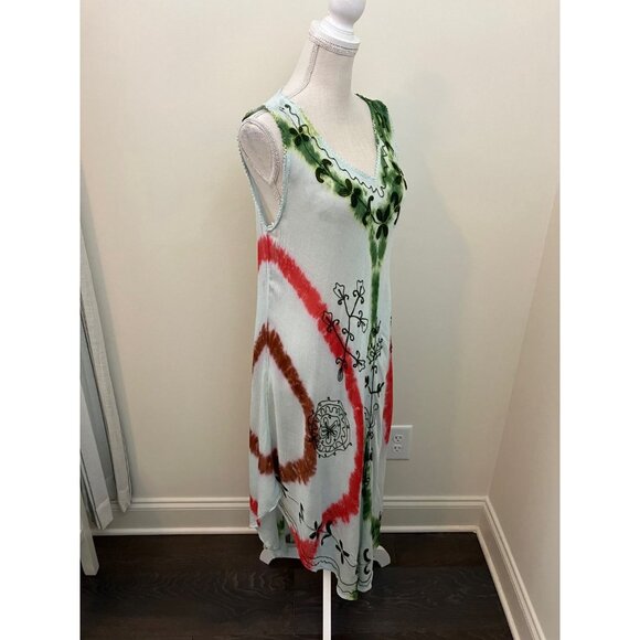 Red Sky Sleeveless Multicolor Loungewear Dress One Size - Picture 3 of 5